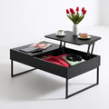Moderner Couchtisch, aus Holz, mit anhebbarer Platte, Farbe: schwarz