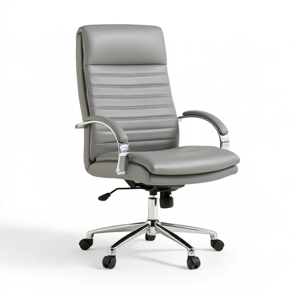 Ergonomischer Bürostuhl, mit Kunstlederbezug, Farbe: grau