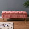 Gepolsterte Sitzbank, mit Samtbezug, Farbe: rosa